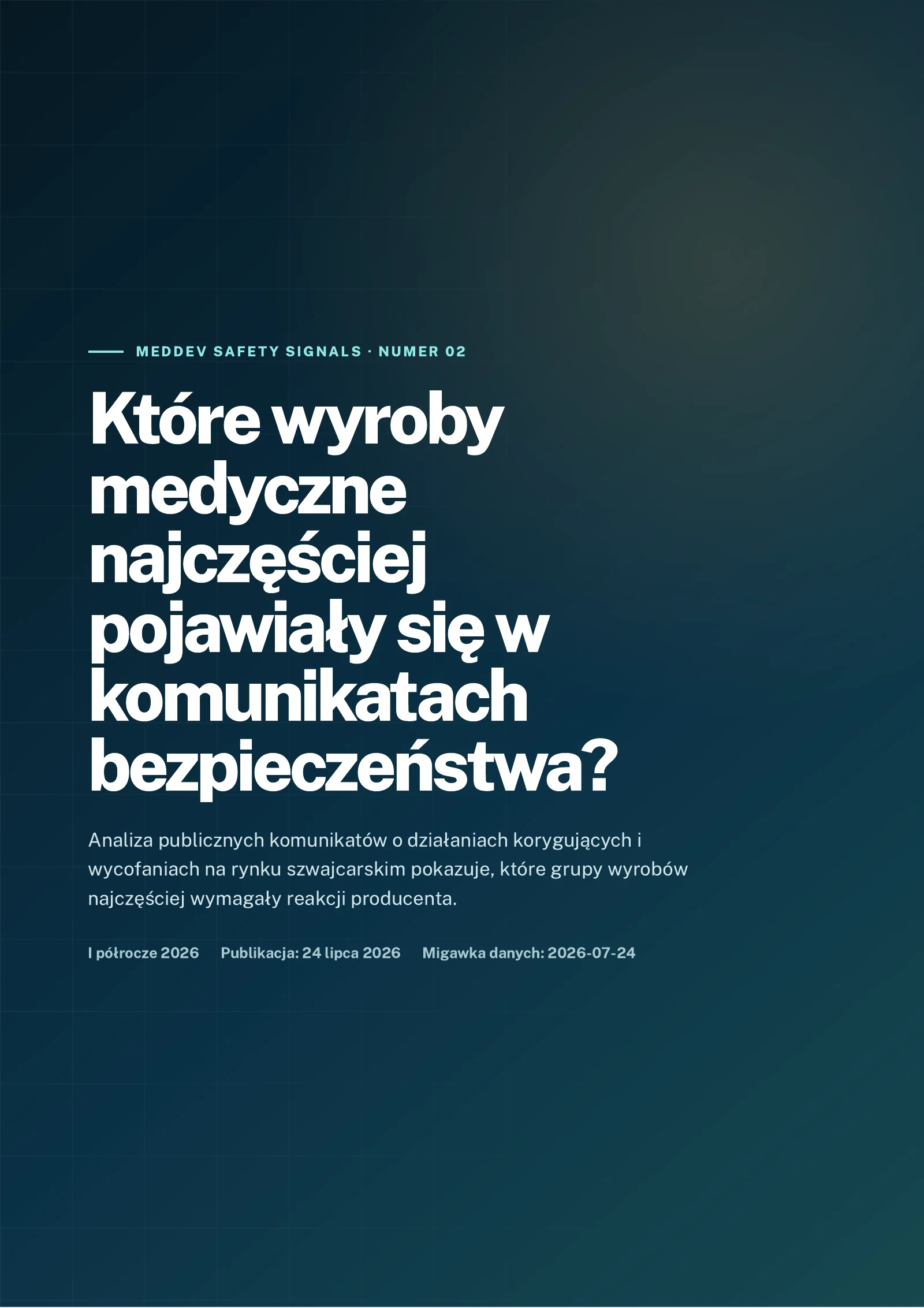 Okładka drugiego raportu MEDDEV o komunikatach bezpieczeństwa wyrobów medycznych